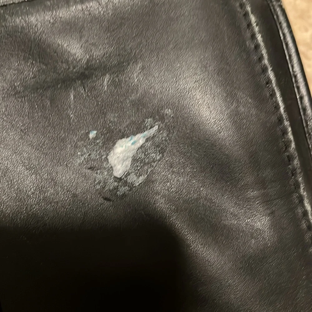 AT Black Leather Briefcase Laptop Bag